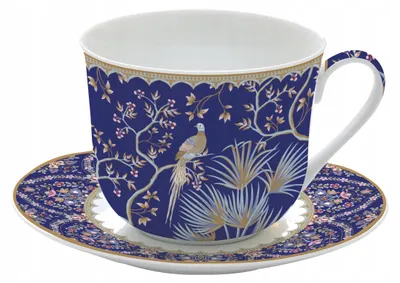 Produktbild von Domdekoracji Becher mit Untertasse 110 ml Porzellan Elegante