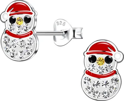 Produktbild von Ohrringe Kinder Silber 925: Ohrstecker Schneemann