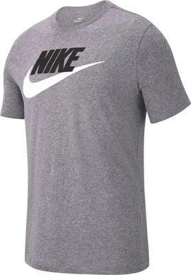 Produktbild von Nike M Nsw Tee Icon Futura Dk Grey Heather/Black/Whit Xl