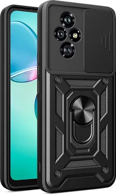 Image de Etui pour Honor 200, étui en silicone TPU avec anneau de support, protection de l'appareil photo Noir