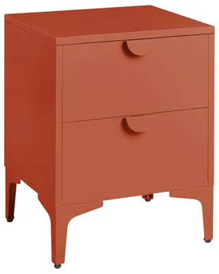 Produktbild von BELIANI Nachttisch Goldbraun aus Stahl mit 2 Schubladen Industrial Style Schrank für Homeoffice Aufbewahrung Stauraum