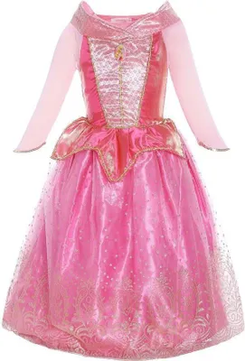 Produktbild von Dornröschen Märchen Prinzessin Sleeping Beauty Mädchen-Kostüm mit Tüll-Rock, Kleid für Kinder Inspiriert von Disney Aurora Karneval 128/134