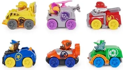 Zdjęcie produktu dla Pojazdy Psi Patrol Pup Squad, 6 Figurki, Auta Kompatybilne z Uniwersum Gry, Od 3 lat, Zestaw Pojazdów z Filmu Psi Patrol