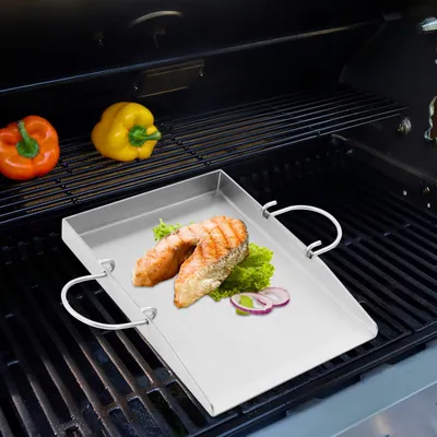 Produktbild von Grillplatte, Edelstahl, Hitzetoleranz 170℃/338℉, Hellgrau