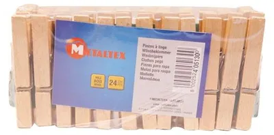 Image de Pince Linge Bois Sachet 24 405130 - Metaltex