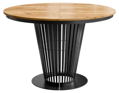 Produktbild von MIRJAN24 Tisch Elantra 120, Esszimmer Tisch, Beine aus Stahl (Farbe: Schwarz / Eiche Craft Gold)