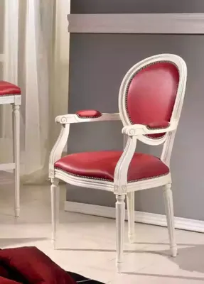 Image de Chaise classique avec accoudoirs Chaise rembourrée design Chaise de salle à manger
