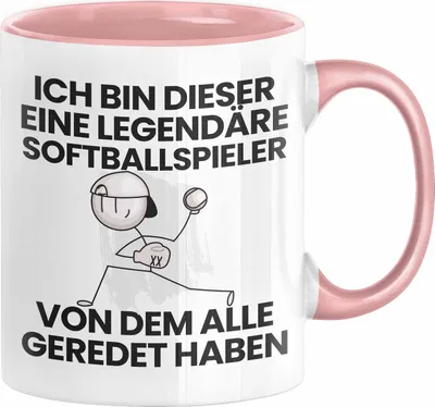 Produktbild von Softballspieler Geschenk Tasse Lustige Geschenkidee Geburtstag für Softballspieler Ich Bin Dieser Legendäre Softballspieler Von Dem Alle Geredet Haben Kaffee-Becher (Rosa)