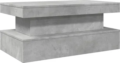 Produktbild von vidaXL Couchtisch mit LED-Leuchten Betongrau 90x50x40 cm