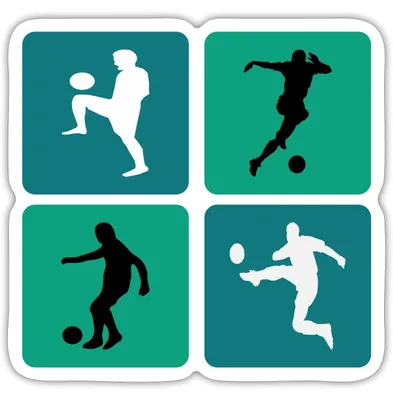 Produktbild von Spreadshirt Dynamischer Fußballer Fußball Fan Sticker Aufkleber, 10 x 10 cm, Mattweiß