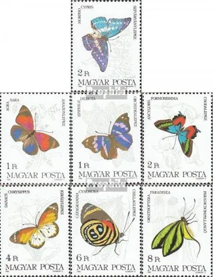 Produktbild von Briefmarken Ungarn 1984 Mi 3681A-3687A (kompl.Ausgabe) gestempelt Schmetterlinge