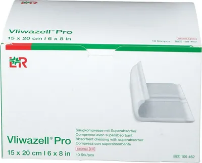 Image de Vliwazell Pro compresse superabsorbante stérile 15x20 cm 10 pces