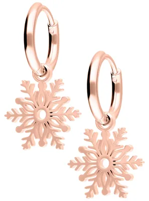 Produktbild von Wildcat Ohrringe - Little Snowflake Hoops - Roségold - Chirurgenstahl 316L - wasserfest, langlebig, hautverträglich, Roségold
