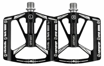 Immagine prodotto di Pedali per mountain bike e bici da corsa, ultraleggeri, in carbonio e alluminio, peso 283g, asse in acciaio al cromo-molibdeno da 9/16", 3 cuscinetti, 6 perni in acciaio inossidabile