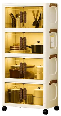 Immagine prodotto di Omgoods - Contenitore impilabile con ruote e coperchio