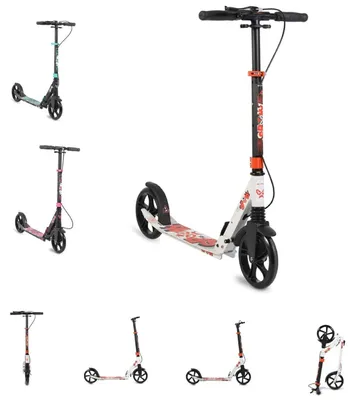 Produktbild von Byox Kinderroller Spooky klappbar, bis 100 kg, Bremse, Stoßdämpfer vorne, ABEC-7 weiß