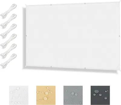 Immagine prodotto di Telo ombreggiante rettangolare - Telo solare impermeabile - Protezione per terrazza - Protezione UV del 95% - 2x3 metri - Bianco