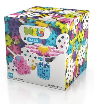 Image de Meli Basic Constructor Pink 200 blocs de construction en plastique