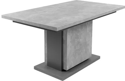Produktbild von byLIVING Esstisch Britta, 140-190x80 cm, Tischplatte Melamin Light Atelier, Säule Melamin Light Atelier und Anthrazit, Bodenplatte Melamin Anthrazit