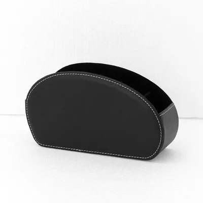 Image de Porte-télécommandes à 5 compartiments, doublé cuir, adapté aux télécommandes de télévision, de clés 4K et de lecteurs Blu-ray, pouvant également servir de rangement de bureau pour stylos et produits de beauté (noir)