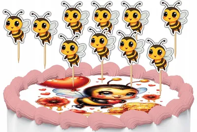 Image de Décorations à gâteau cake toppers - Abeille Miel 10 pièces