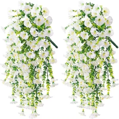 Produktbild von 2 Stück 75 cm Kunstpflanze Hängepflanze - Künstlicher Efeuranke  - UV-beständig - für Veranda, Terrasse, Garten, Balkon, Herbstdekoration
