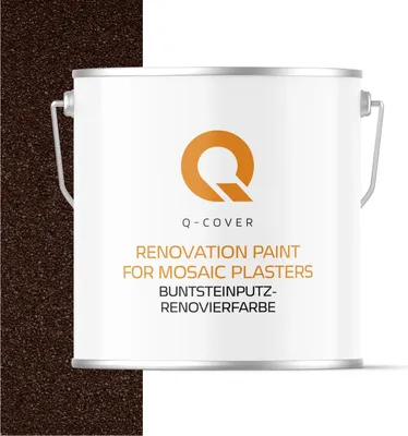 Produktbild von Q-COVER BUNTSTEINPUTZ-RENOVIERFARBE Mahagonibraun RAL 8016 5L – UV- & Witterungsschutz, wasserabweisend, für Innen & Außen