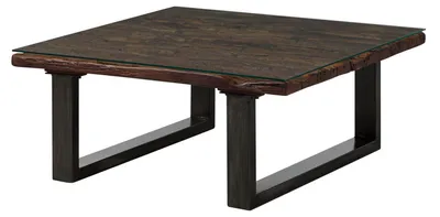 Produktbild von MASSIVMOEBEL24.DE Couchtisch Altholz 100x100x42 braun lackiert SEVILLA #28