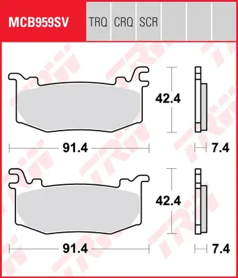 Immagine prodotto di Pastiglia freno TRW "MCB 959"