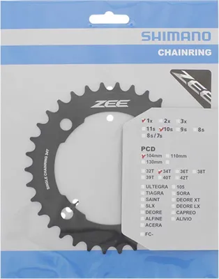 Produktbild von Shimano FC-M640 34T Ritzel schwarz 10s