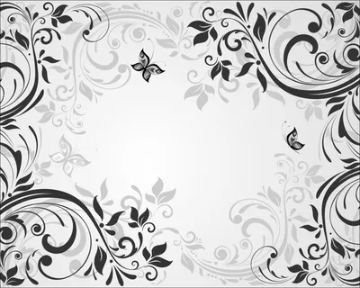 Produktbild von Wallario Poster - Schnörkelmuster mit Schmetterlingen, Kunstdruck Größe: 40 x 50 cm