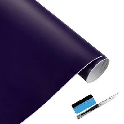 Image de Film adhésif en vinyle mat violet avec canal d'air, dimensions 50 x 150 cm