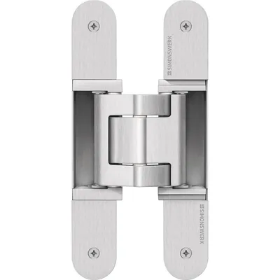 Produktbild von Türband TECTUS TE 540 3D A8, verdeckt für stumpfe Türen, Edelstahl-Effekt - 2 Stück
