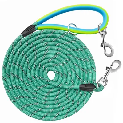 Produktbild von Aystkniet Lange Hundeleine mit 2 Haken - Reflektierend und Komfortabel