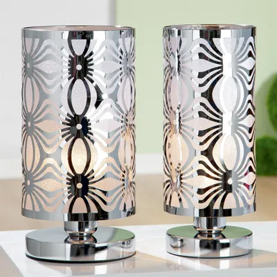 Produktbild von Gilde Lampe "Fleur" silber Fassung E 27, max. 40 Watt, 220 Volt H: 31 cm Ø 15 cm 46479