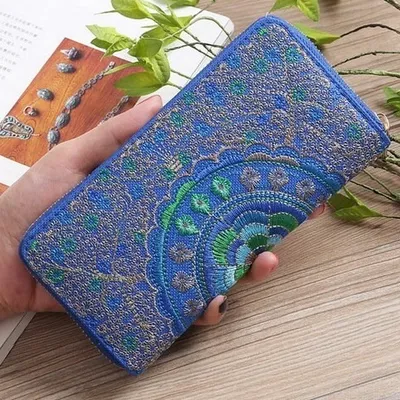 Produktbild von Mandala Geldbörse Blau – Stilvoll und Geräumig für Damen KP15365