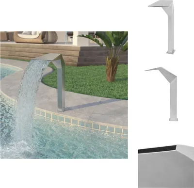 Produktbild von vidaXL Pool-Wasserfall Edelstahl 50x30x90 cm Silbern - Brunnen & Wasserfälle
