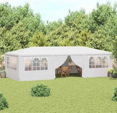 Produktbild von "2026 Promotion" Profi-Partyzelt mit Seitenwänden 4×9 m Weiß 90 g/m² - Pavillons & Partyzelte CC26680