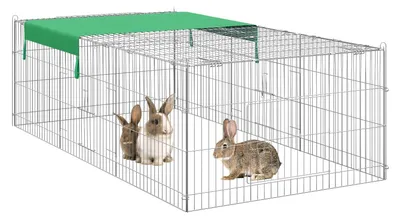 Obrázek produktu pro Volierový výběh pro králíky se stříškou proti slunci