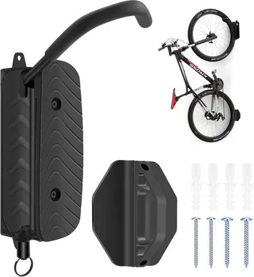 Productafbeelding van Famanu fietsenhouder voor aan de muur, draaibaar met verstelbare hoek - geschikt voor garage of werkplaats