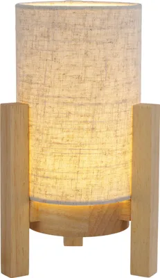 Produktbild von Näve Leuchten LED Tischleuchte MADITA mit LED Platine dimmbar LED Tischleuchte MADITA mit LED Platine dimmbar Tischleuchten - Akkutischleuchte "MADITA" H: 25cm weiß/natur, Tischlampe im Scandi Style, aus Holz und Textil in weiß, 25 cm hoch, Ø 16,2 cm, inkl. LED – dimmbar – Akkubetrieb – Akku- und Netzbetrieb – Berührungssensor – USB Typ C
