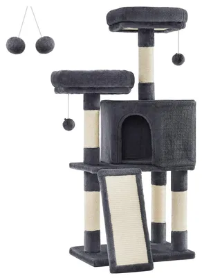 Immagine prodotto di Albero tiragraffi per gatti Oskar in sisal e peluche grigio scuro