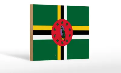 Produktbild von Holzschild Flagge Dominicas 18x12cm Flag of Dominica
