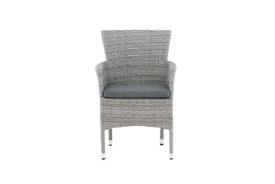 Image de Malina chaise de jardin avec coussin de jardin gris.