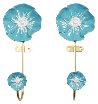 Productafbeelding van Omgoods - Set van 2 Metalen Wandhaken met Bloemvorm, Vintage Decoratief