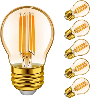 Produktbild von LED-Vintage-Filament-Glühbirne E27 Warm 6er-Set Bernstein P45 G45