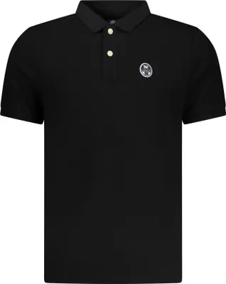 Immagine prodotto di Polo da uomo a maniche corte nera con applicazione e logo