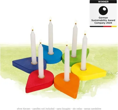 Produktbild von Goki Holzgeburtstagskranz Candlesticks, 6dlg.