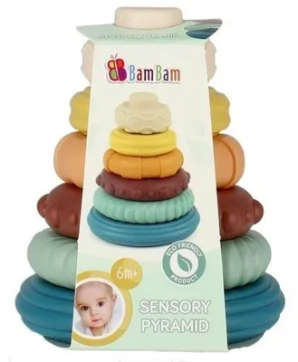 Imagen del producto de Piramidka educativa de colores pastel BamBam