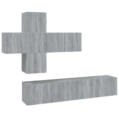 Produktbild von vidaXL 7-tlg. TV-Schrank-Set Grau Sonoma Holzwerkstoff
